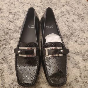 NEW! Stuart Weitzman black Patent Leather loafer